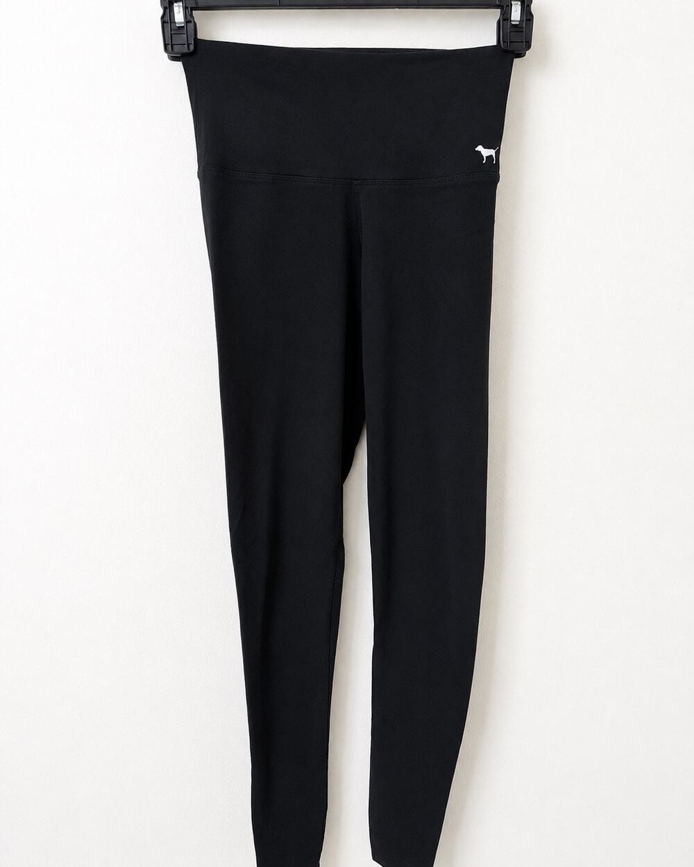 PINK Victoria’s Secret Yoga Leggings XS Black High Rise Dog Logo 7/8
